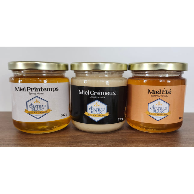 Emballage miel de printemps – miel d’été – miel crémeux